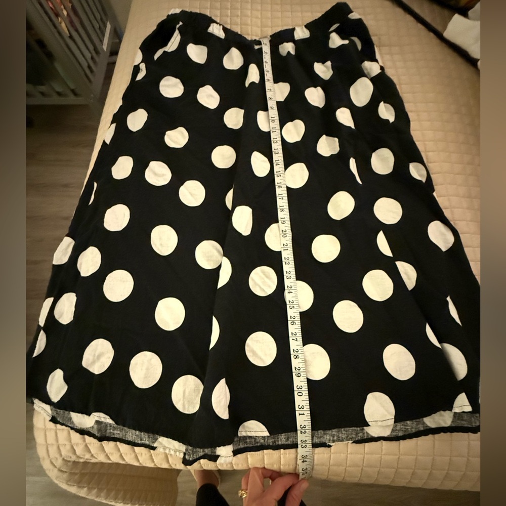 Tabitha Brown Black and White Linen A-Line Skirt